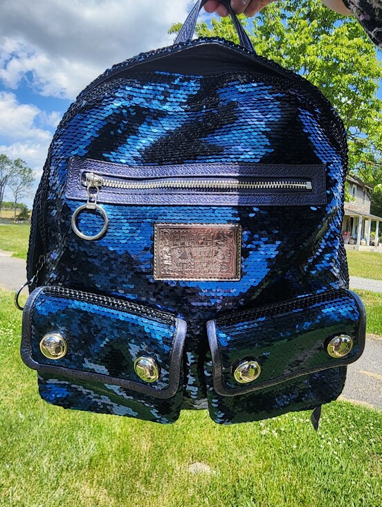 Coach Handbags - Coach Poppy Spotlight Blue Sequin Backpack, EUC, 2010, 15348